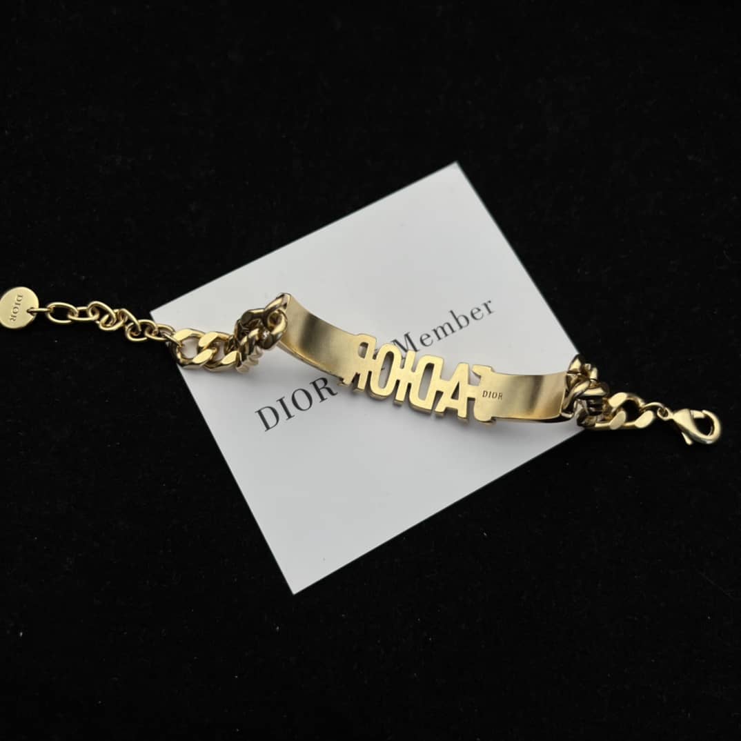 Fake Chr1st1an D10r Logo Bracelet