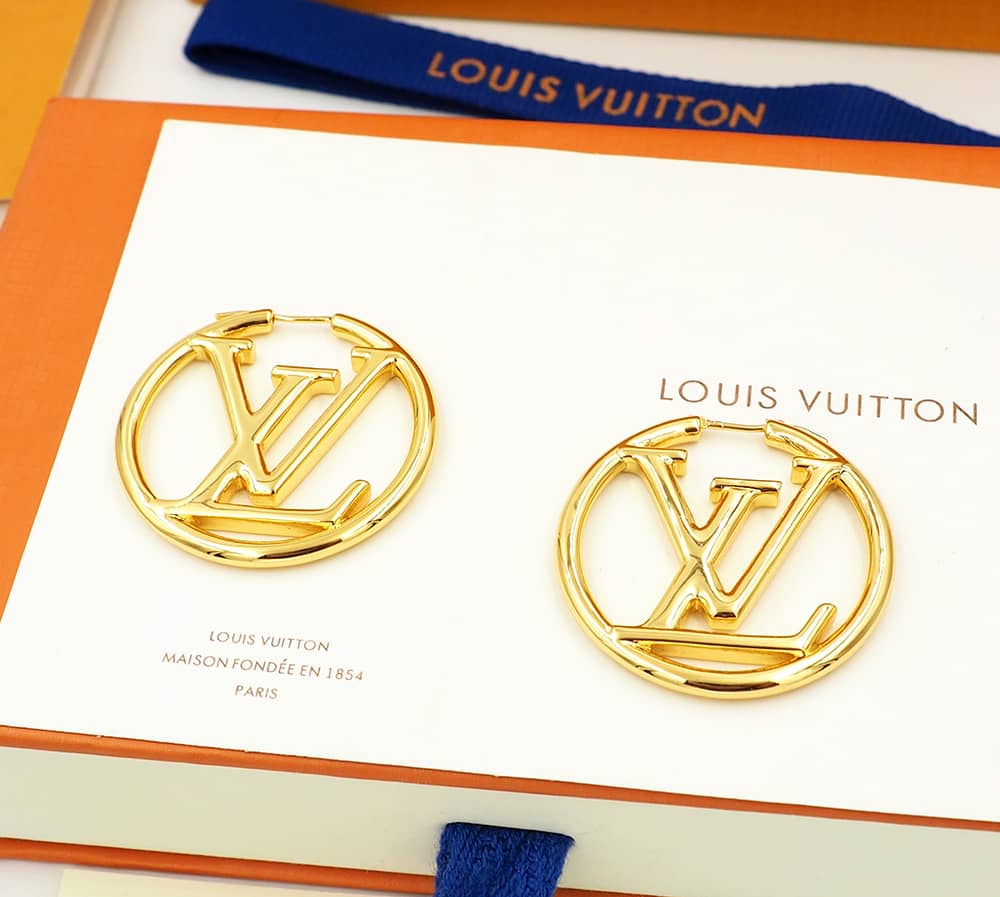 LV Hoop Earrings Dupe Logo AAA+