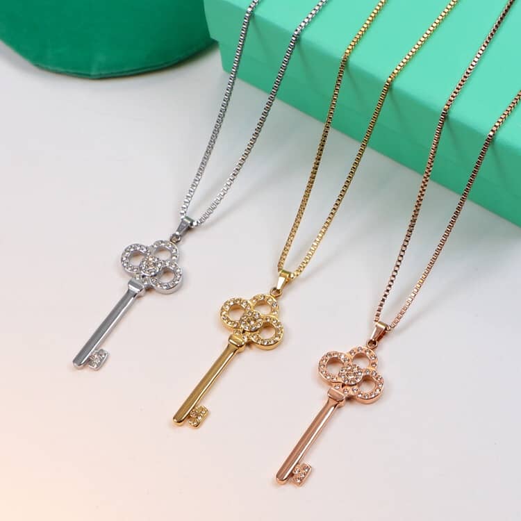 Fake T*f*ny Logo Necklace