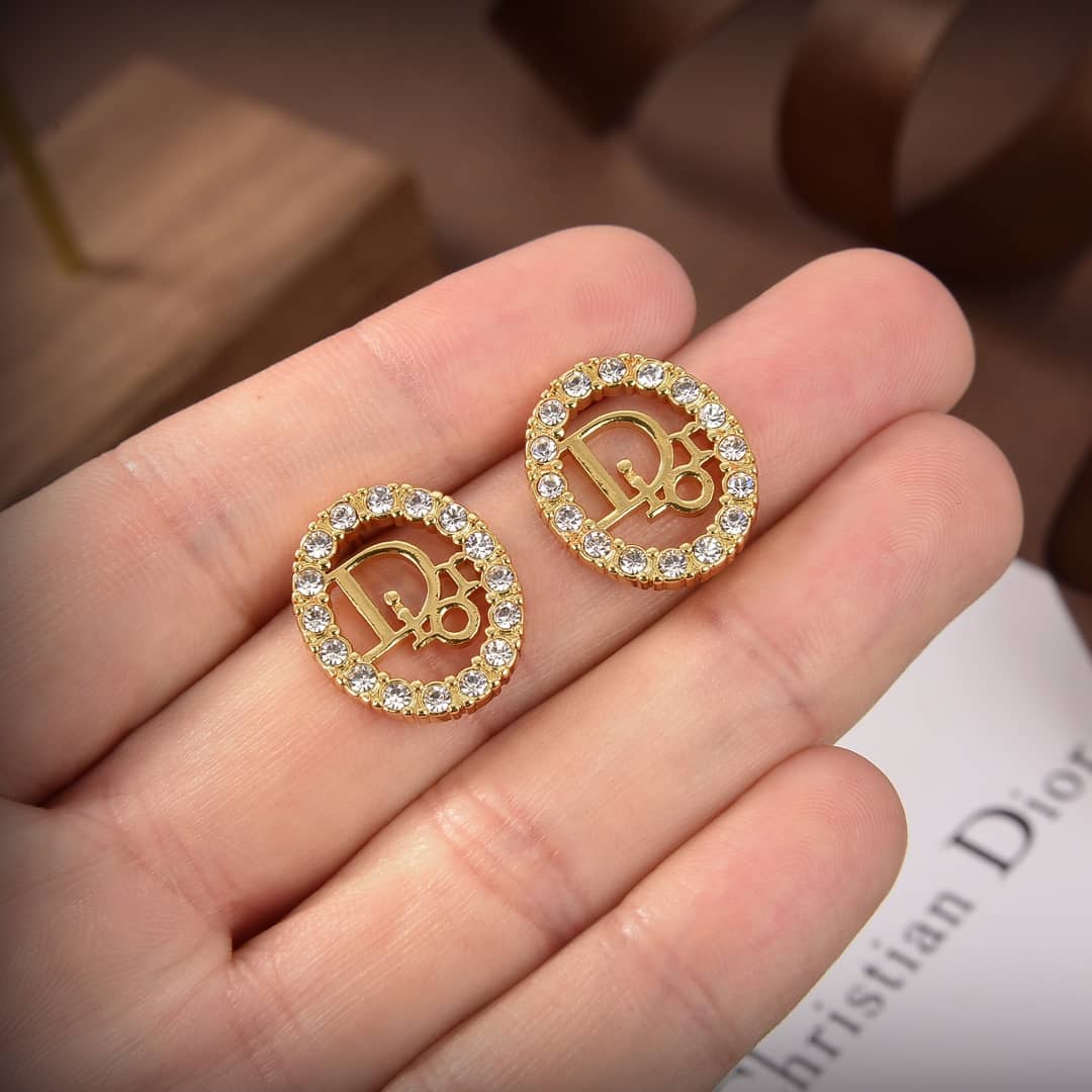 Fake Chr1st1an D10r Logo Earring