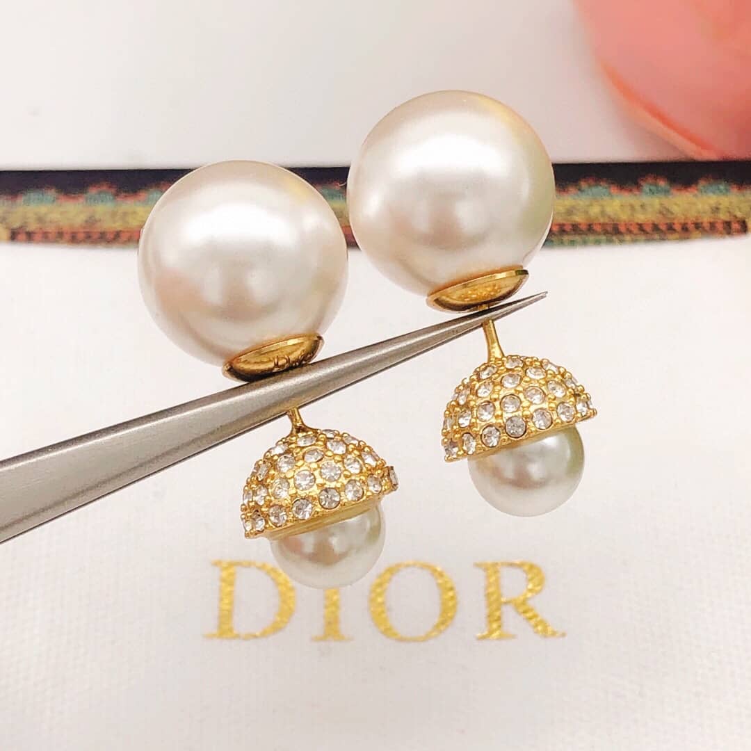 Fake Chr1st1an D10r Logo Earring