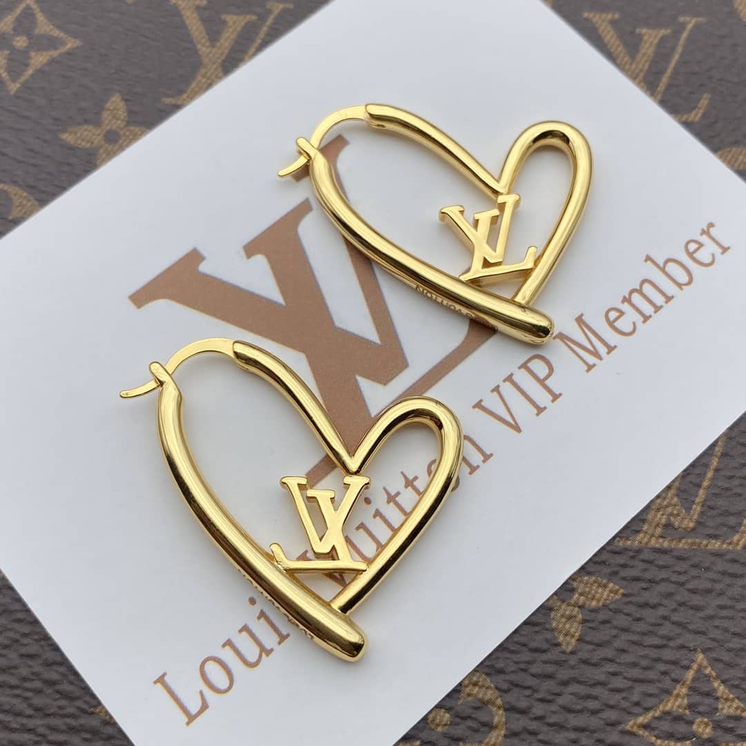 LV Hoop Earrings Dupe Logo