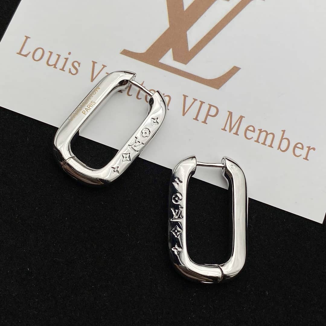 LV Hoop Earrings Dupe Logo AAA+