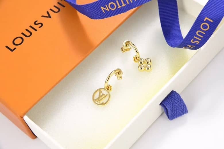 LV Hoop Earrings Dupe Logo