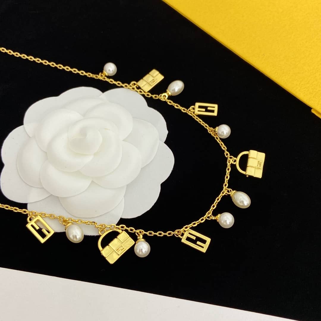 Knockoff F**di Logo Necklace