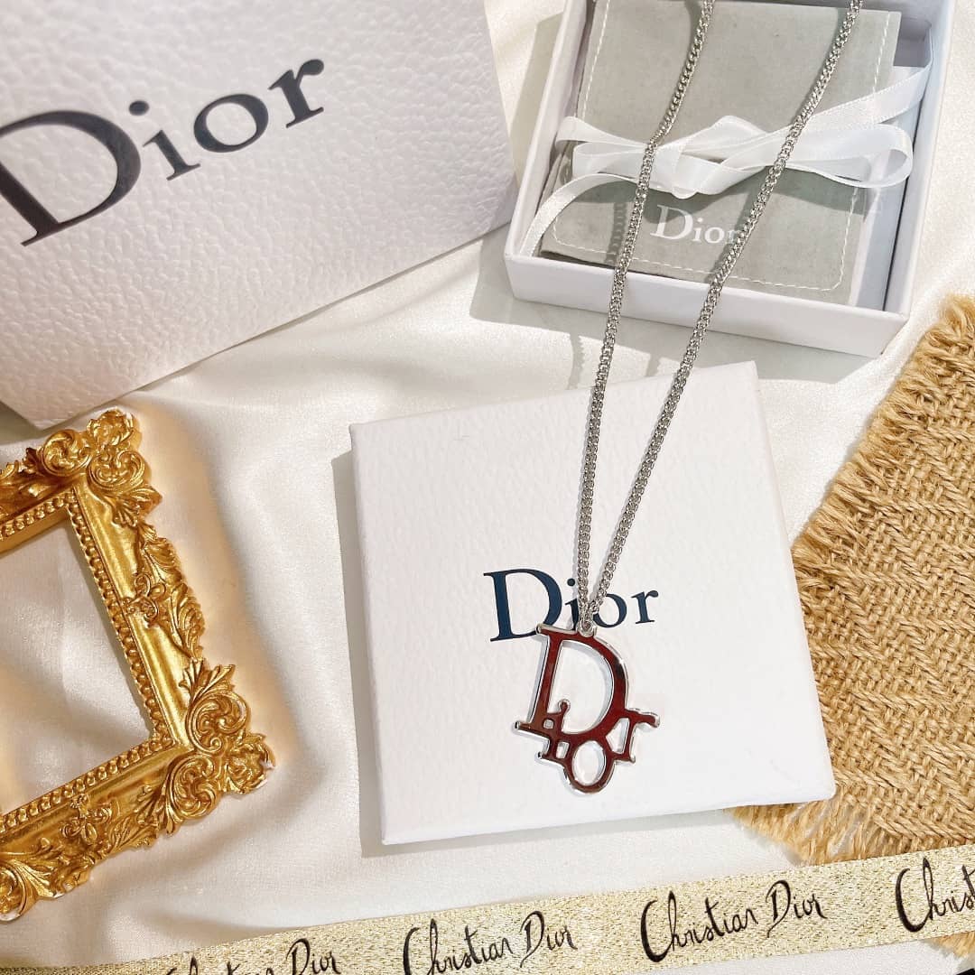 Fake Chr1st1an D10r Logo Necklace