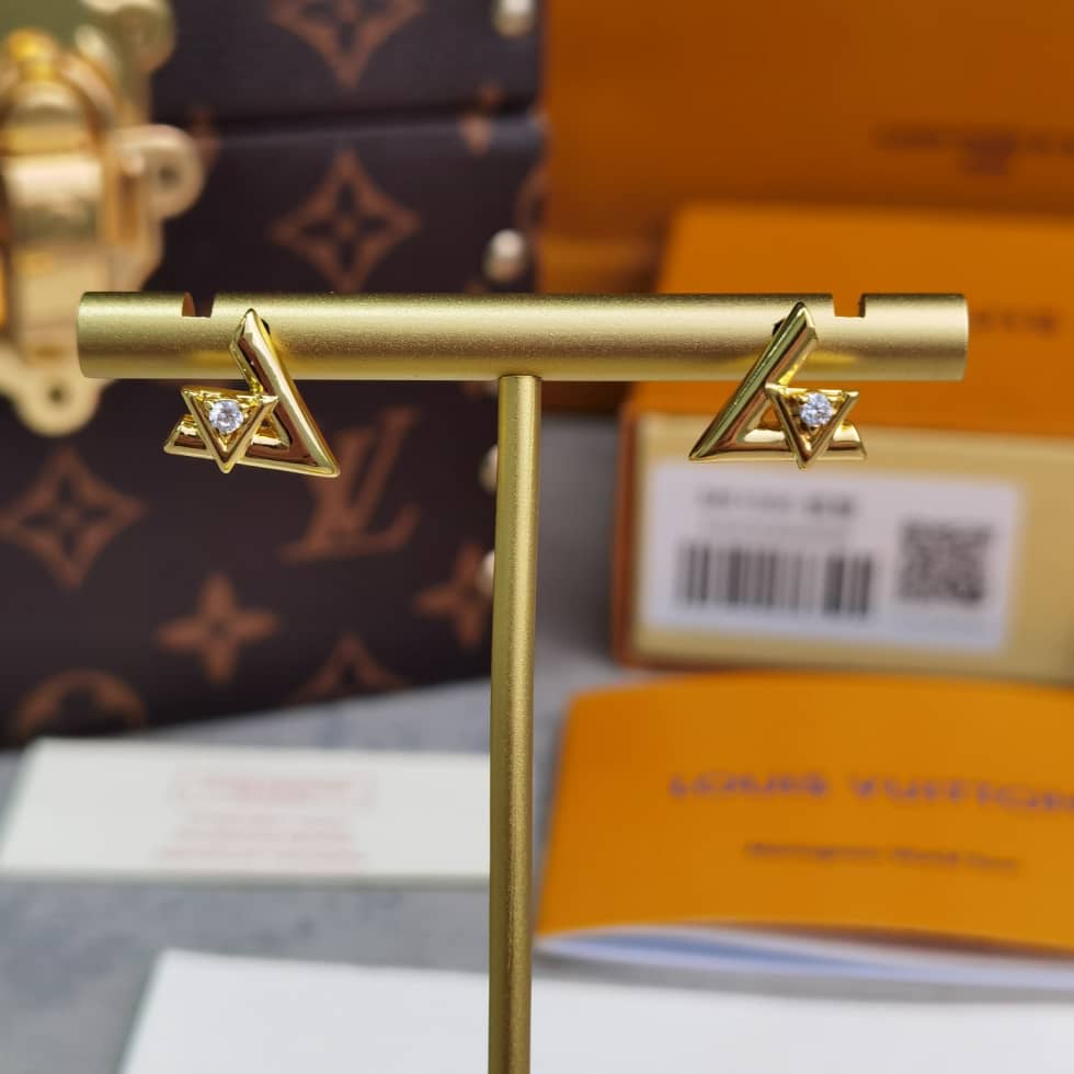 LV Hoop Earrings Dupe Logo