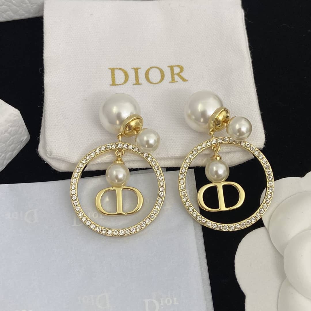 Fake Chr1st1an D10r Logo Earring