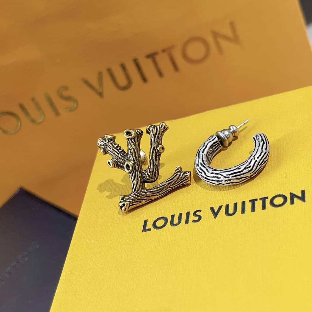 LV Hoop Earrings Dupe Logo