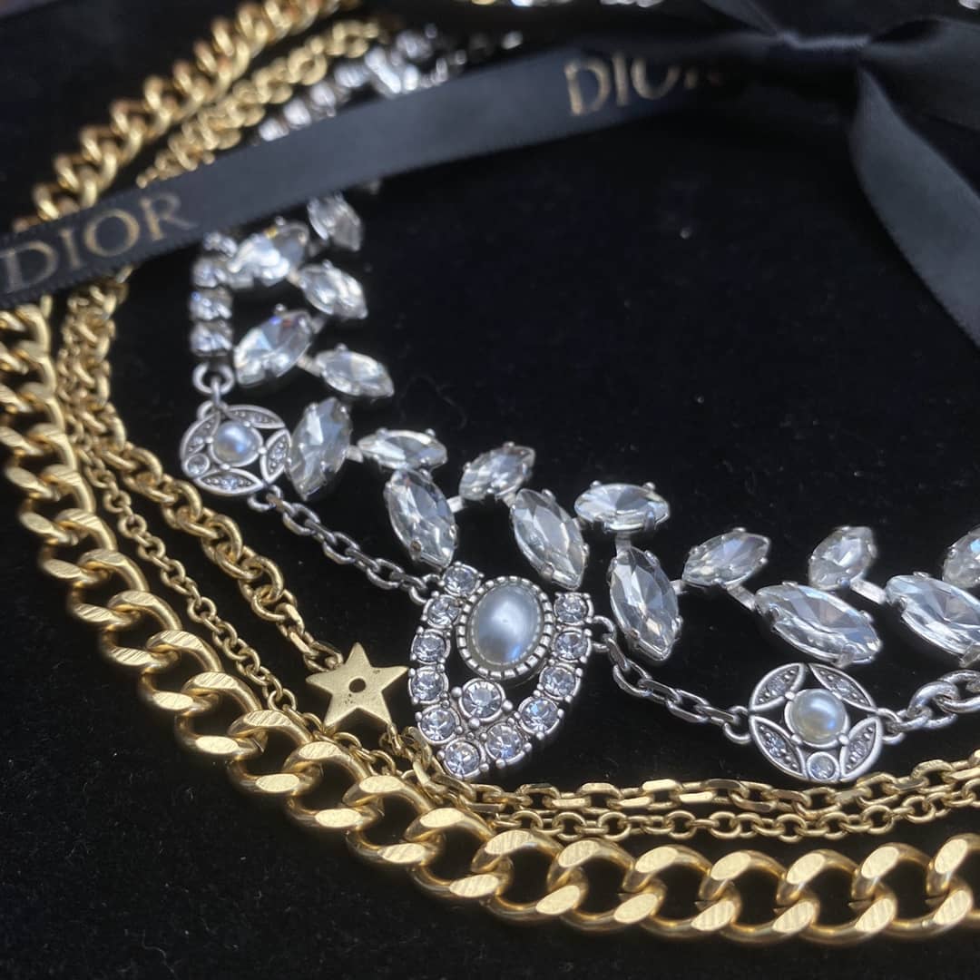 Fake Chr1st1an D10r Logo Necklace