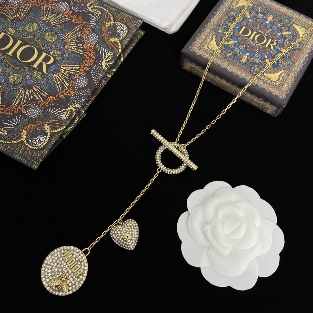 Fake Chr1st1an D10r Logo Necklace