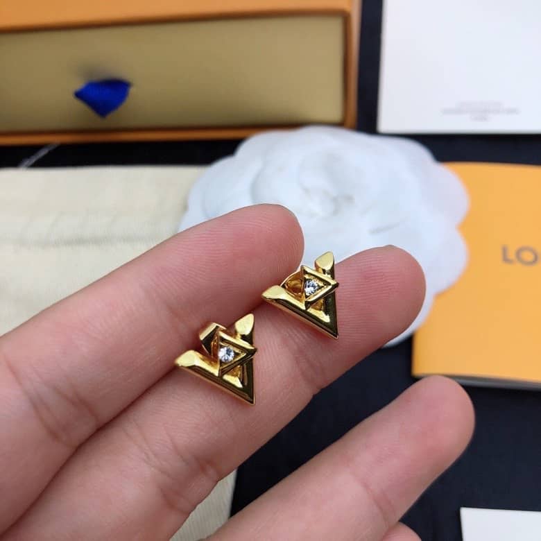 LV Hoop Earrings Dupe Logo