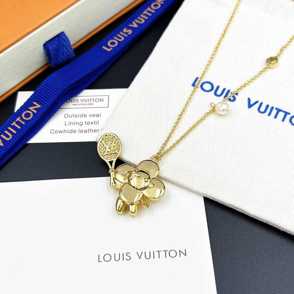 Fake L0vis Vvtt0n Logo Necklace