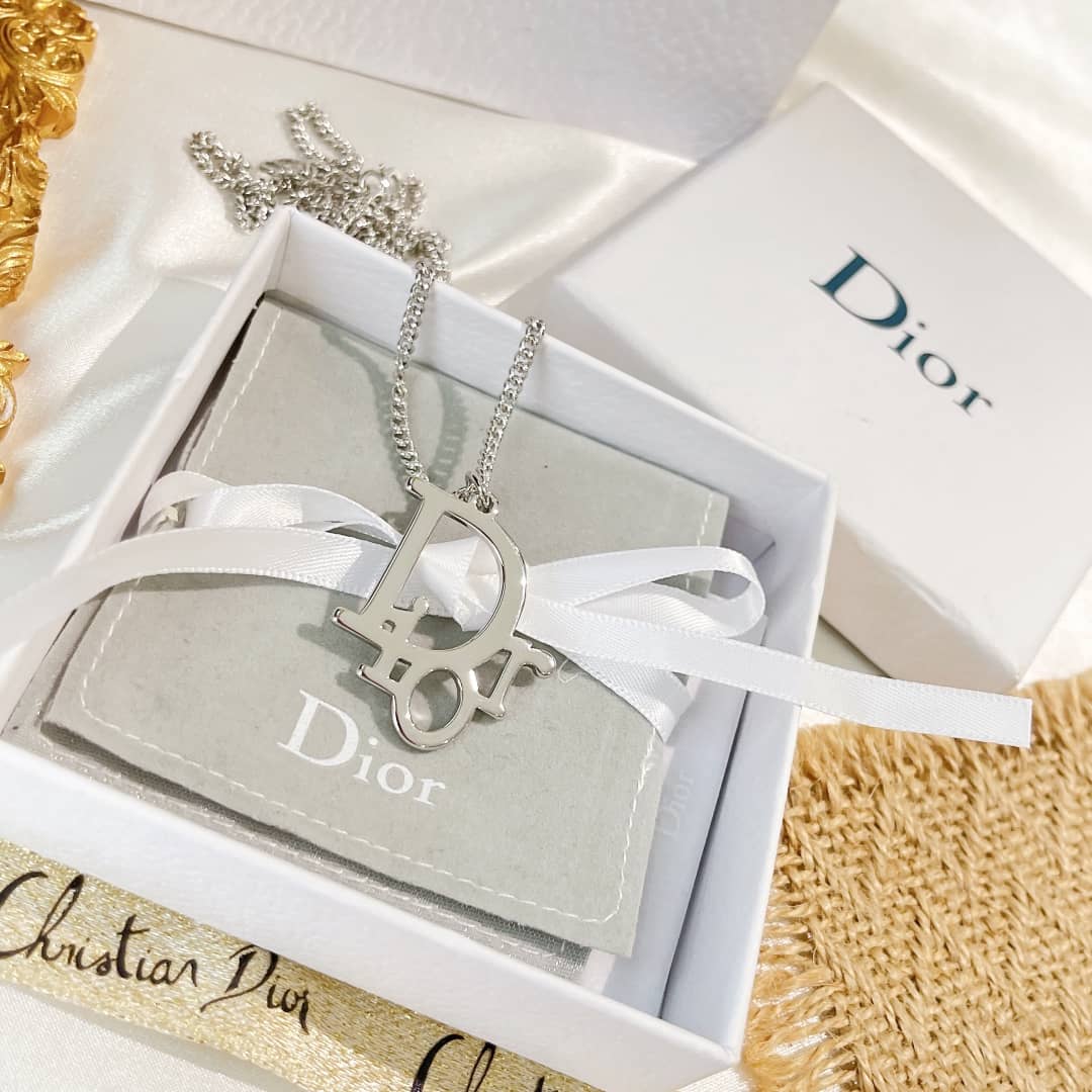 Fake Chr1st1an D10r Logo Necklace