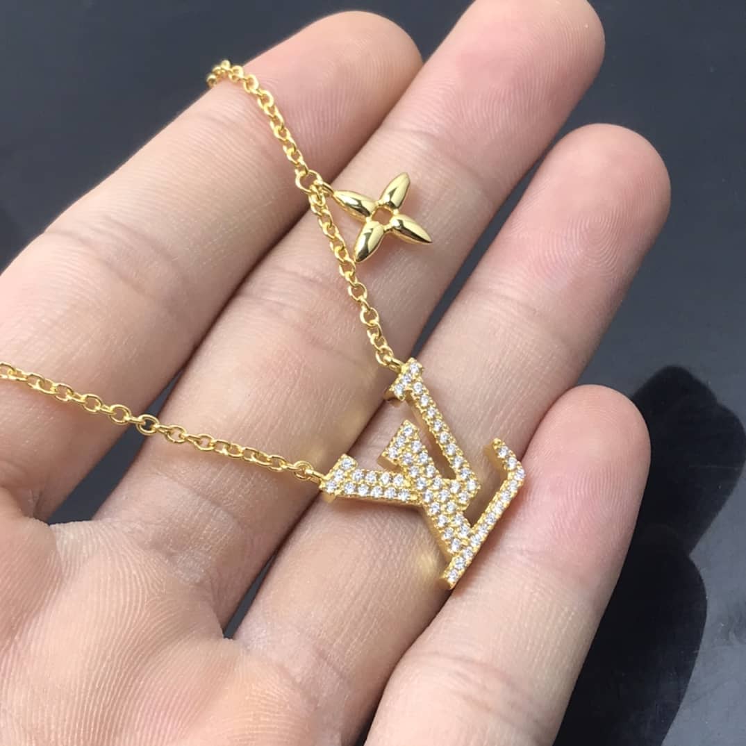 Fake L0vis Vvtt0n Logo Necklace