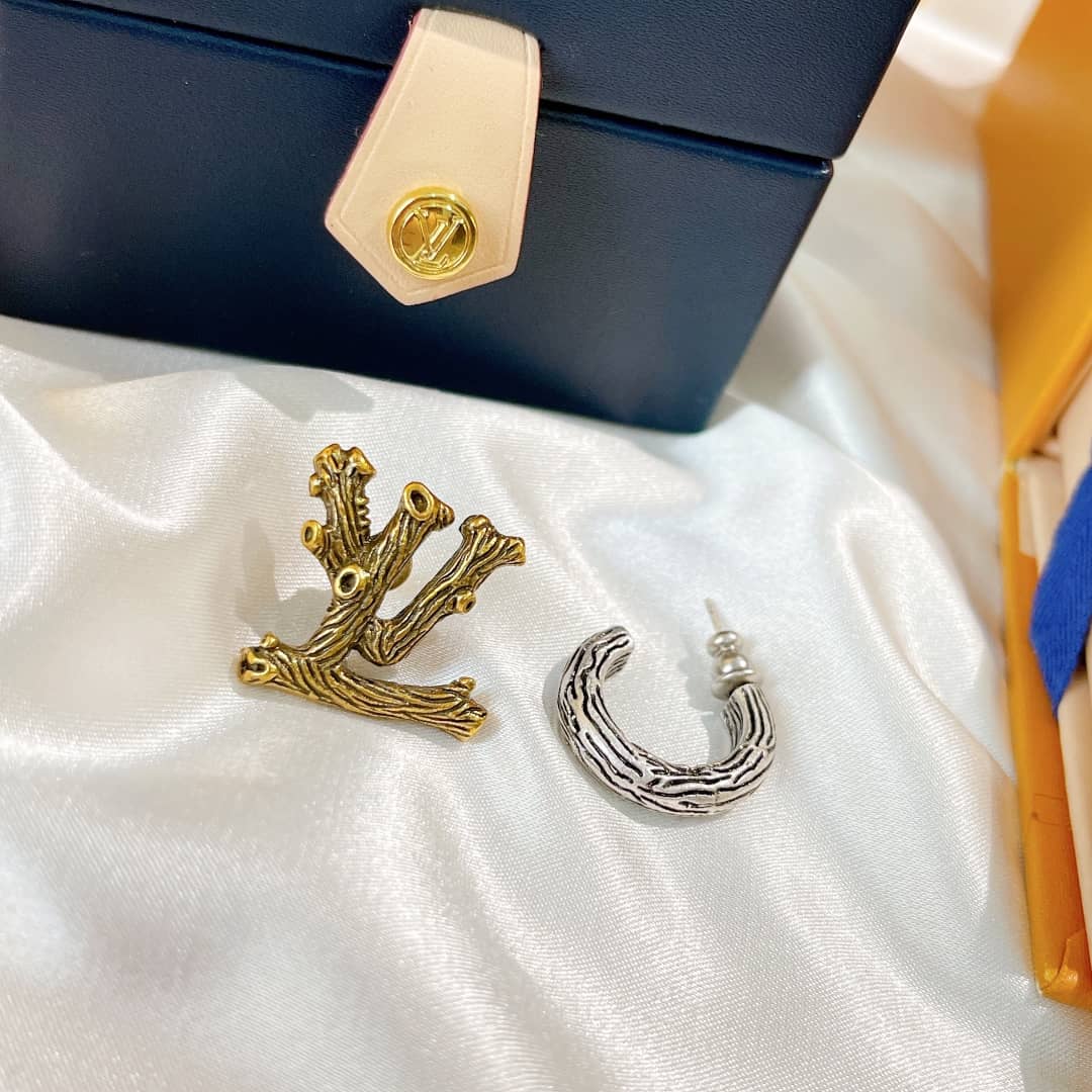 LV Hoop Earrings Dupe Logo