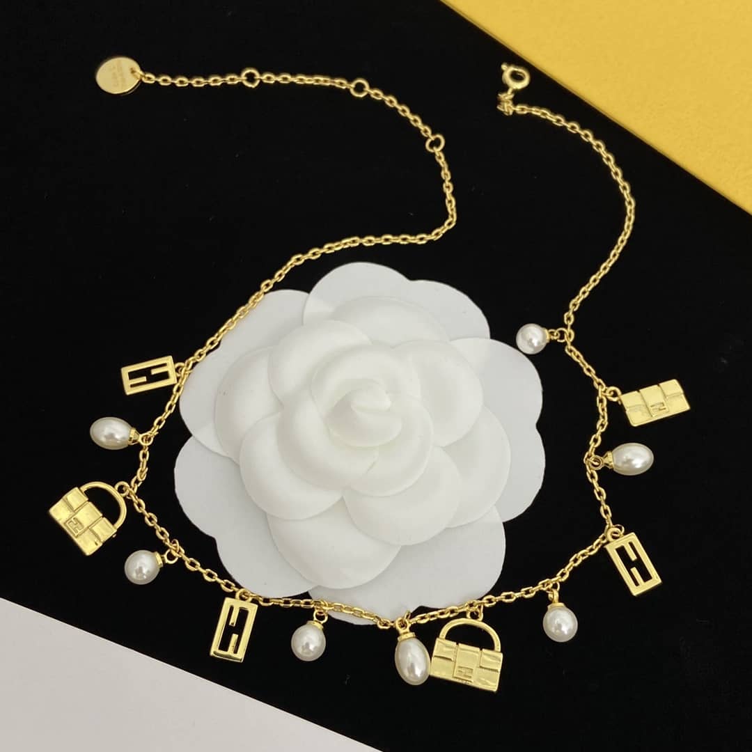 Knockoff F**di Logo Necklace