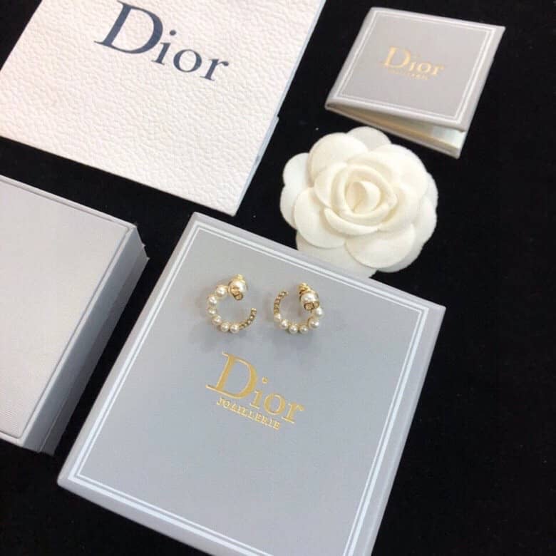 Fake Chr1st1an D10r Logo Earring