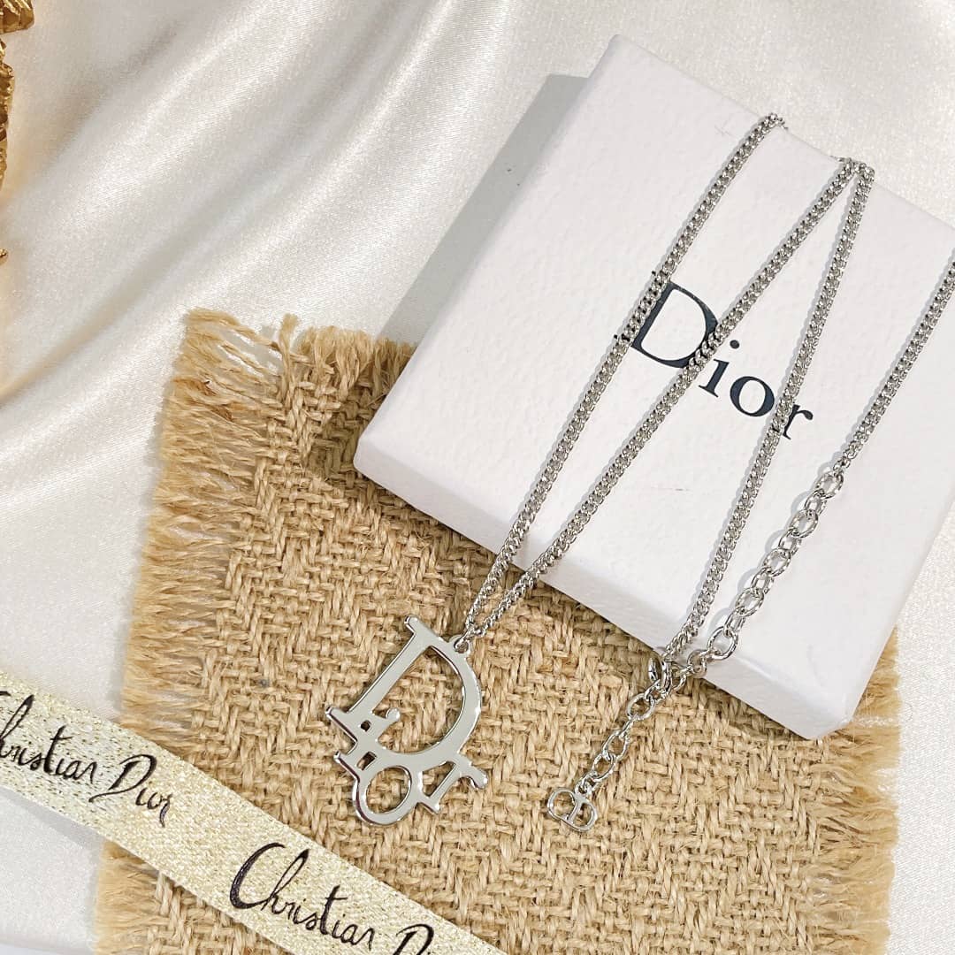 Fake Chr1st1an D10r Logo Necklace