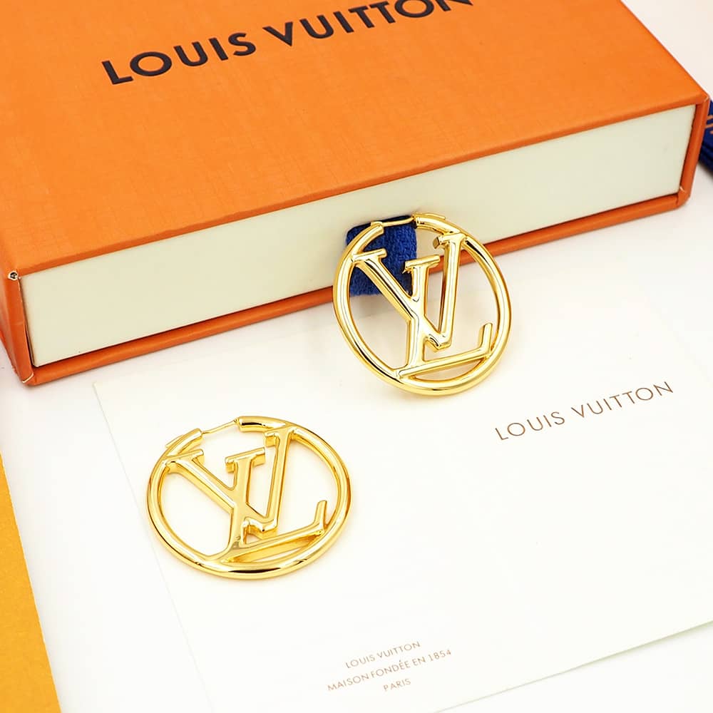 LV Hoop Earrings Dupe Logo AAA+