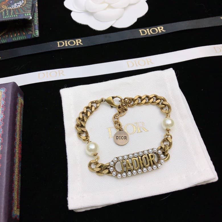 Fake Chr1st1an D10r Logo Bracelet