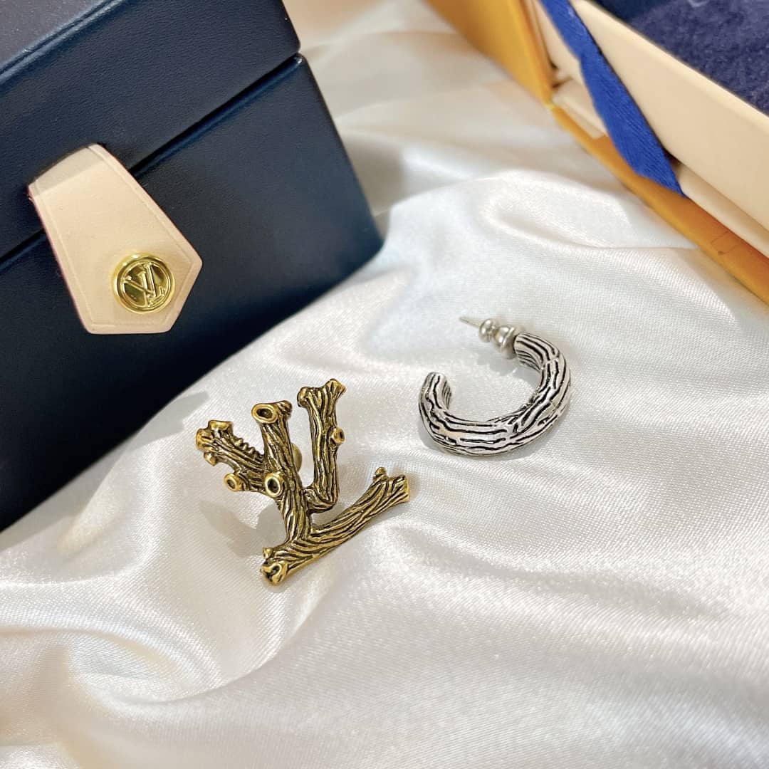 LV Hoop Earrings Dupe Logo