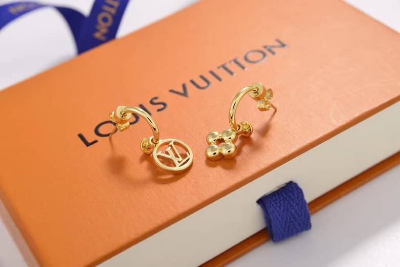 LV Hoop Earrings Dupe Logo