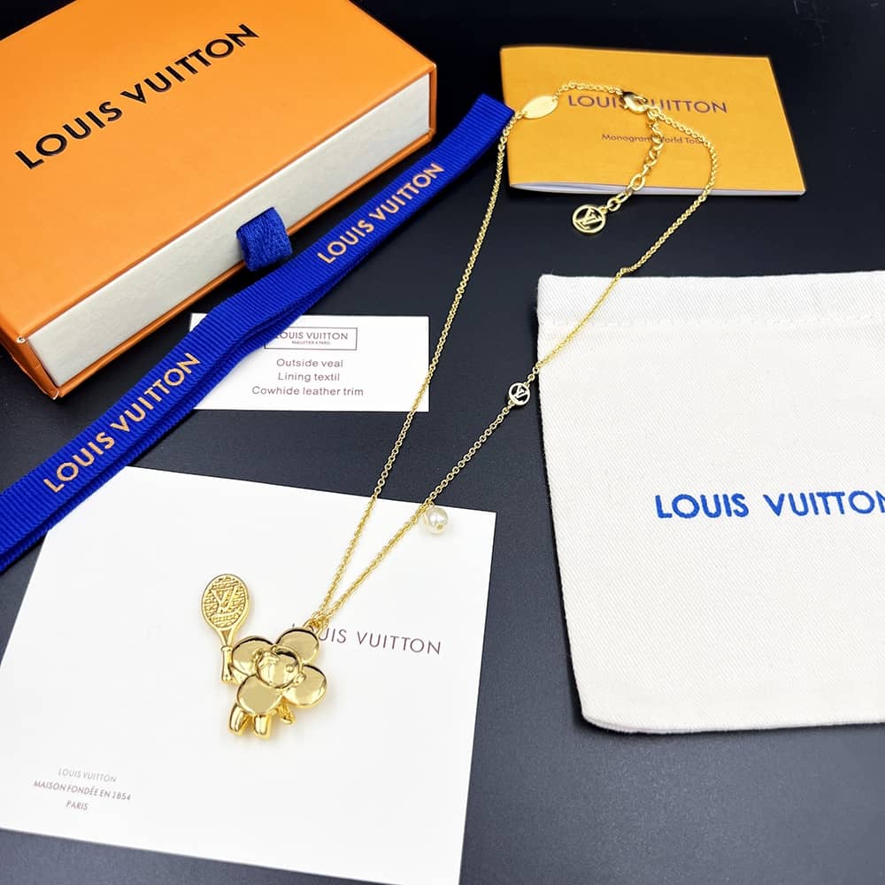 Fake L0vis Vvtt0n Logo Necklace