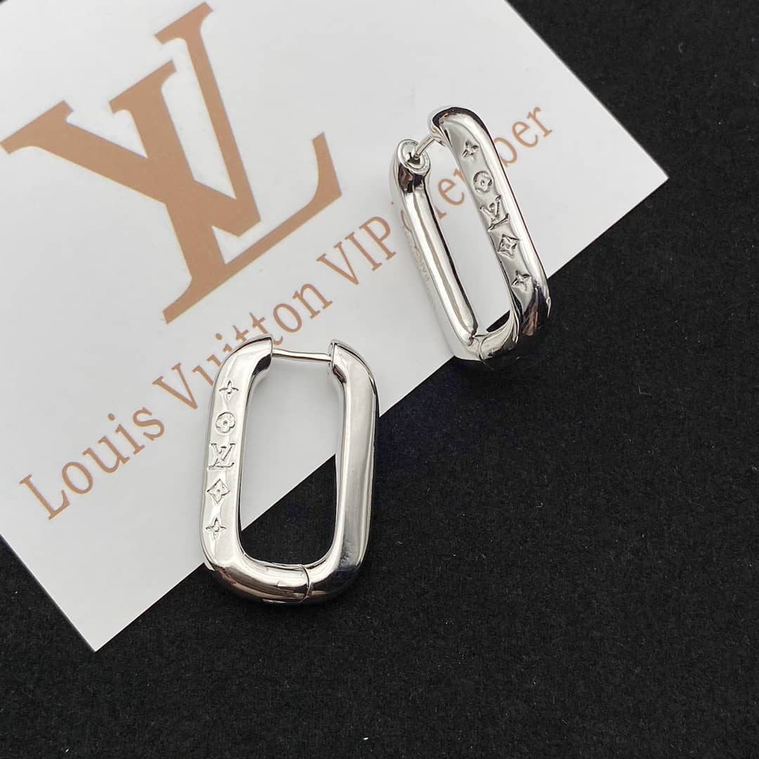 LV Hoop Earrings Dupe Logo AAA+
