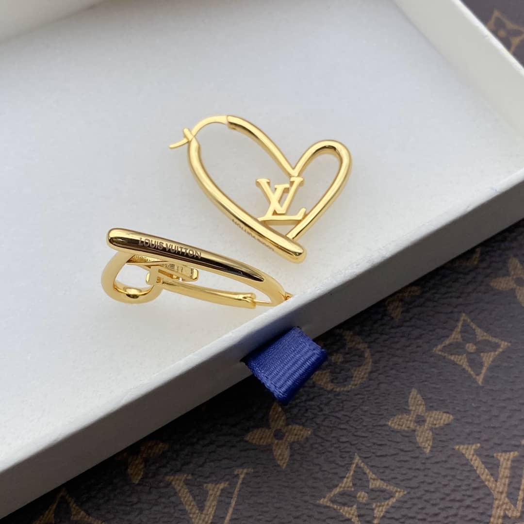 LV Hoop Earrings Dupe Logo