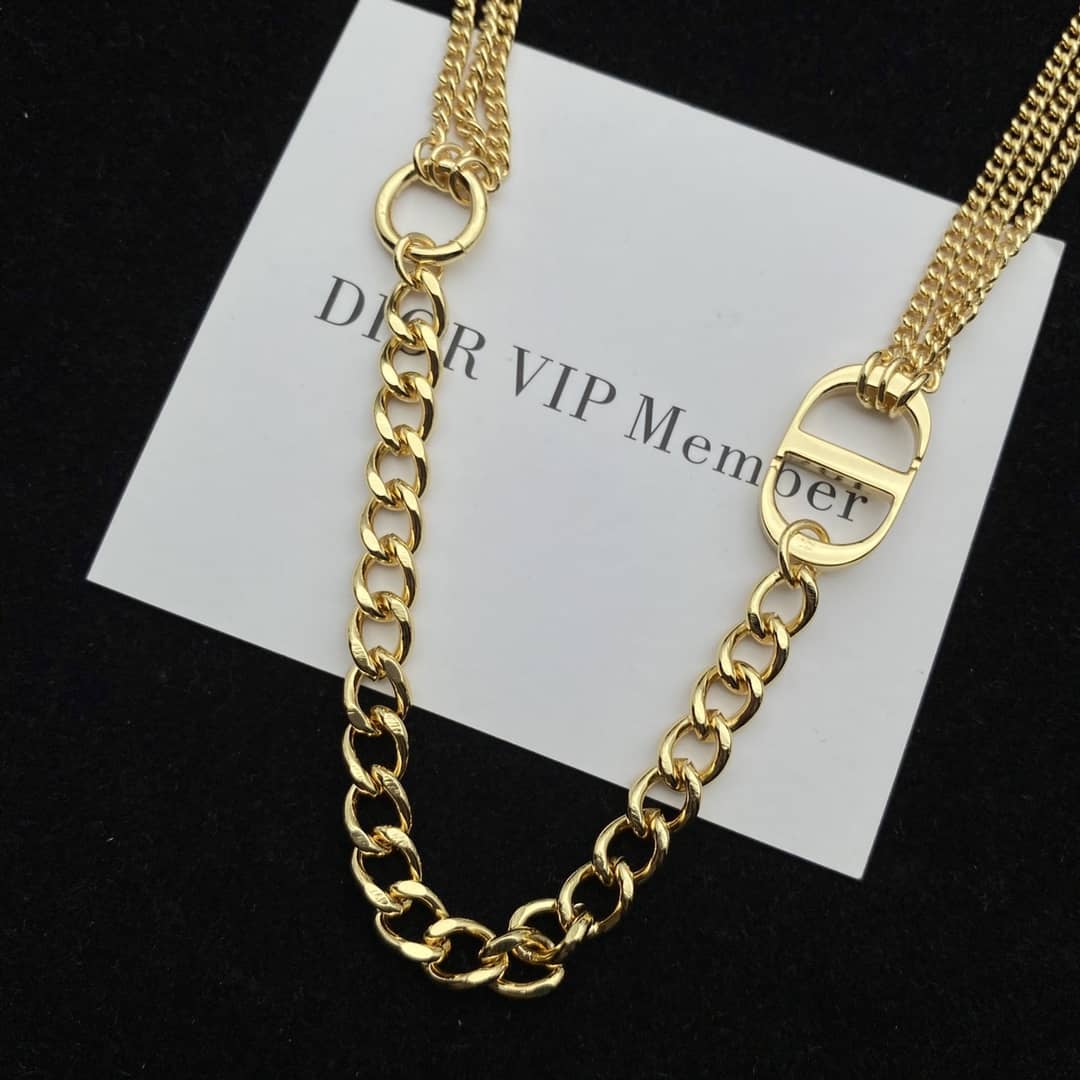 Knockoff Chr1st1an D10r Logo Necklace