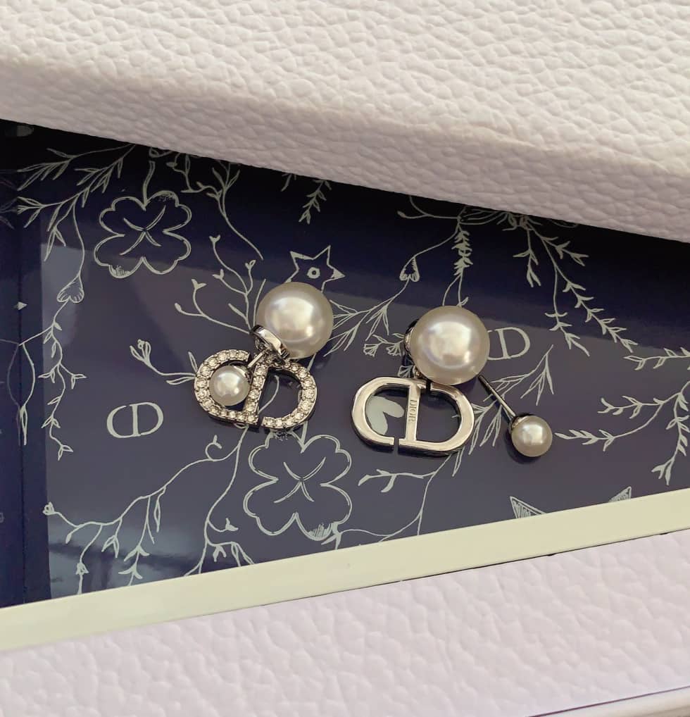 Fake Chr1st1an D10r Logo Earring