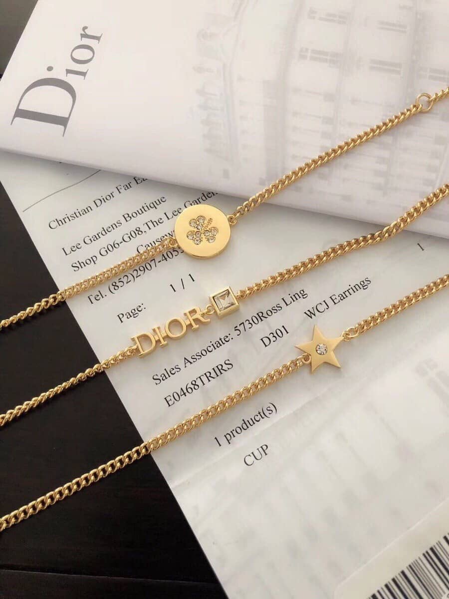 Fake Chr1st1an D10r Logo Bracelet