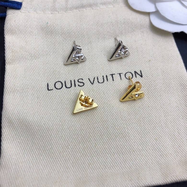 LV Hoop Earrings Dupe Logo