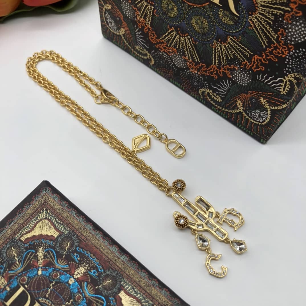 Knockoff Chr1st1an D10r Logo Necklace