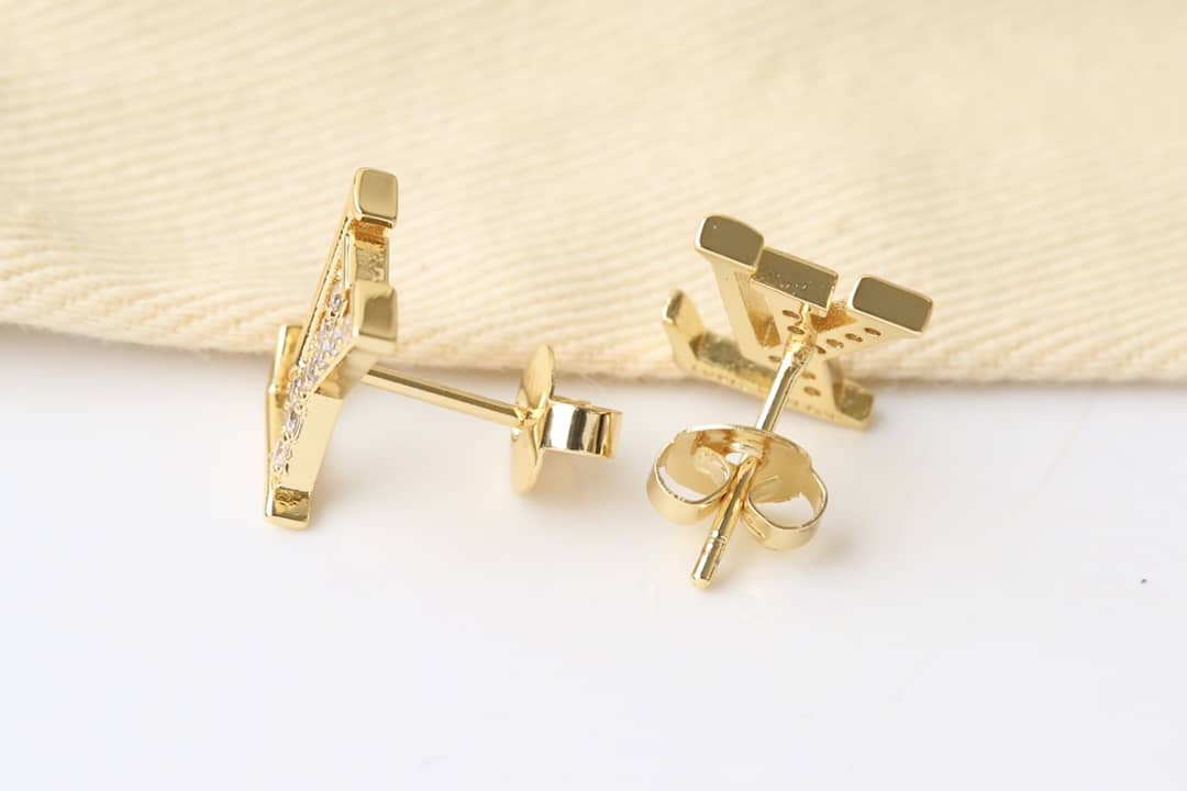 LV Hoop Earrings Dupe Logo