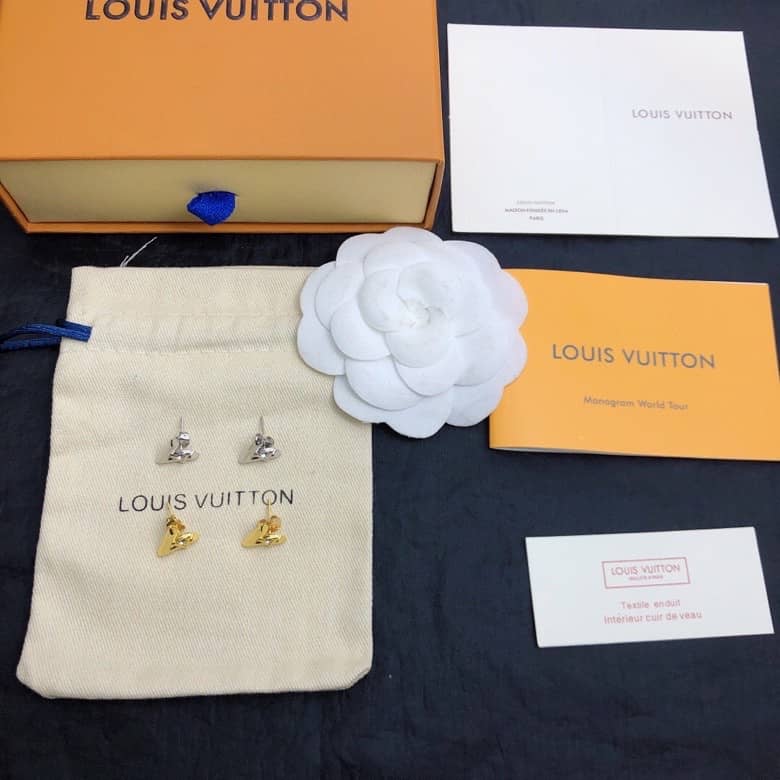 LV Hoop Earrings Dupe Logo