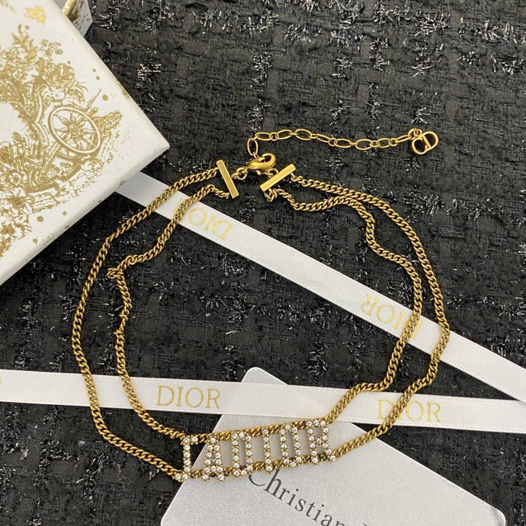 Fake Chr1st1an D10r Logo Necklace