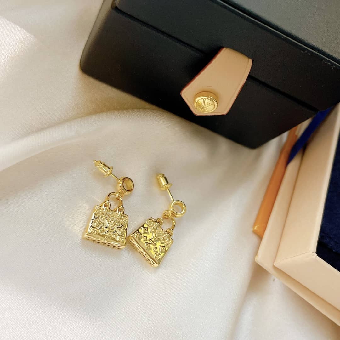 LV Hoop Earrings Dupe Logo AAA+