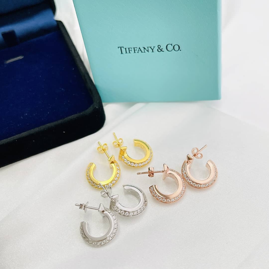 Fake T*f*ny Logo Earring