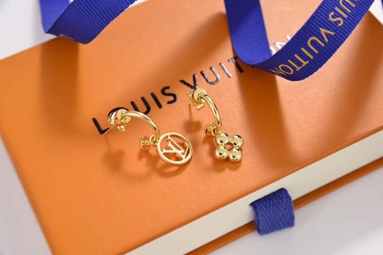 LV Hoop Earrings Dupe Logo