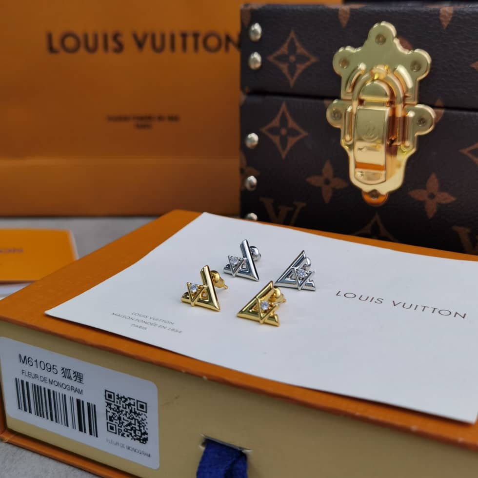LV Hoop Earrings Dupe Logo