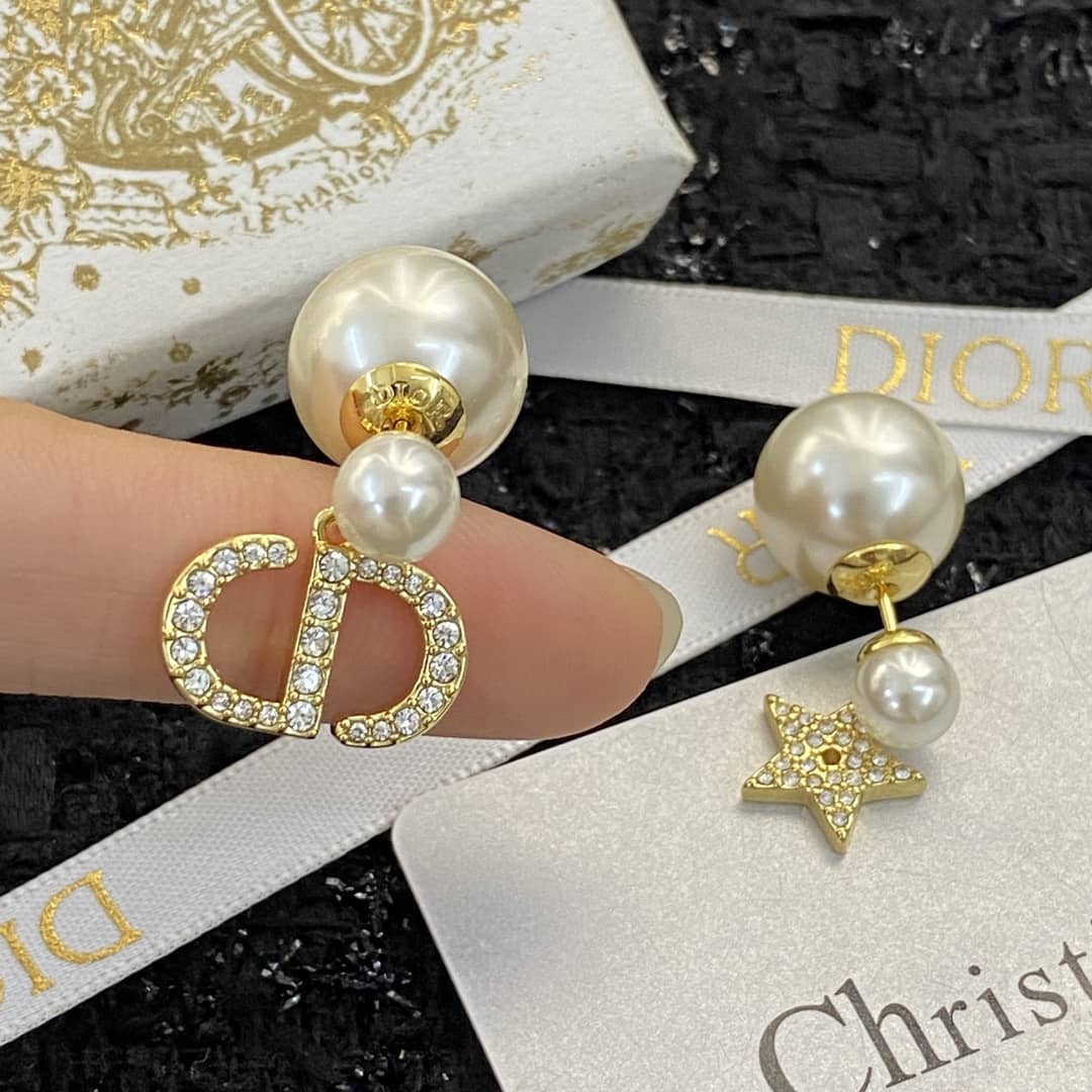 Fake Chr1st1an D10r Logo Earring