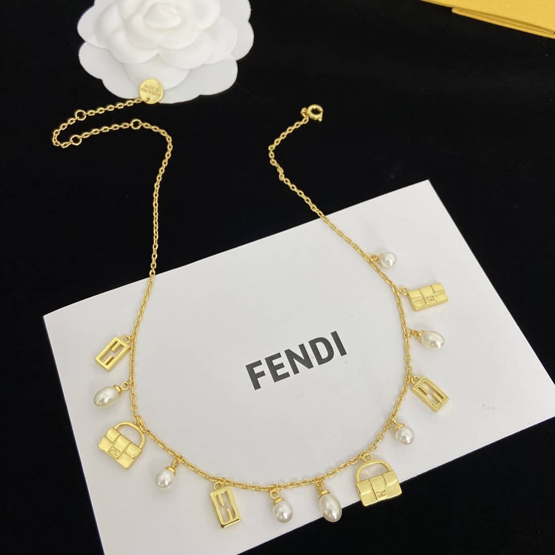 Knockoff F**di Logo Necklace