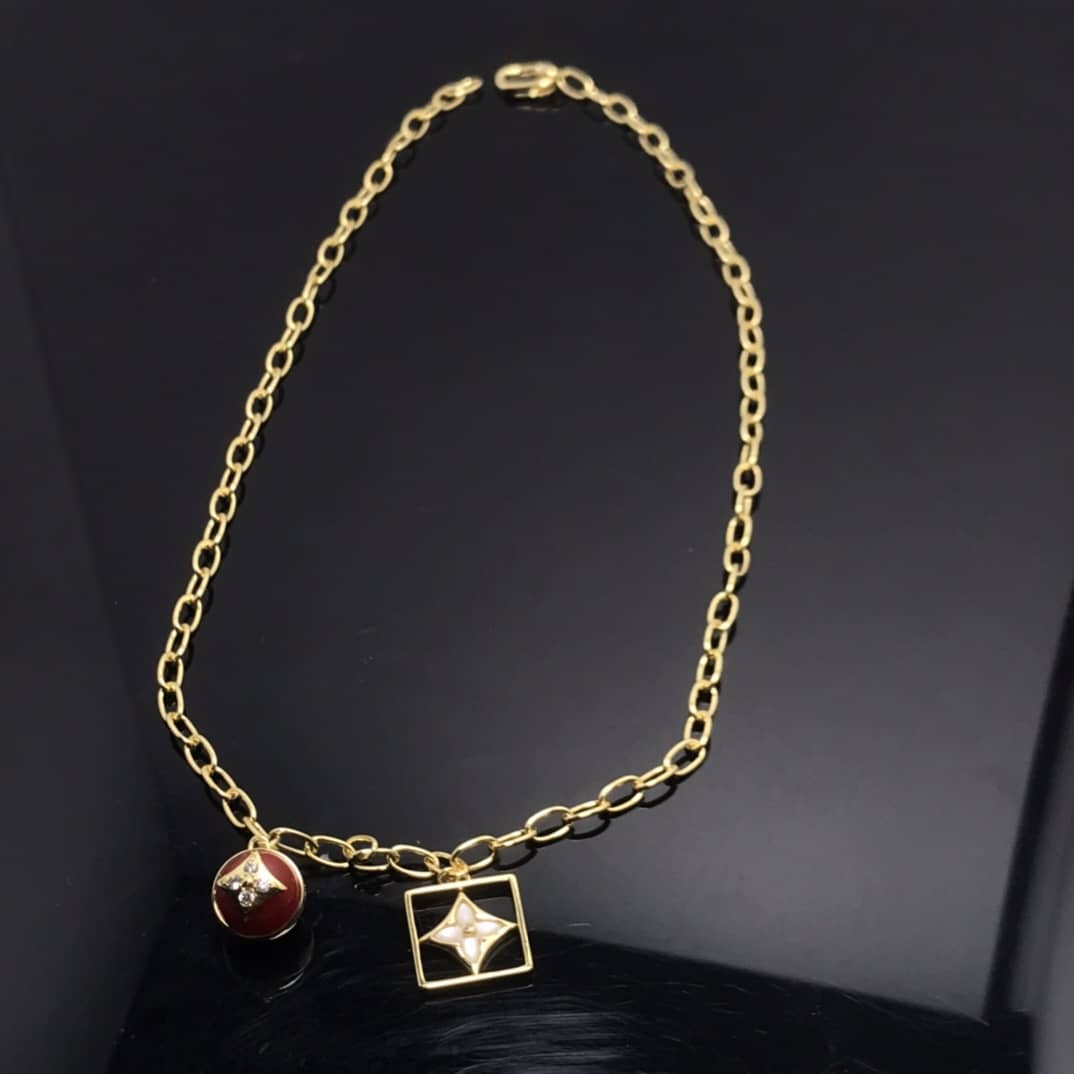 Fake L0vis Vvtt0n Logo Necklace