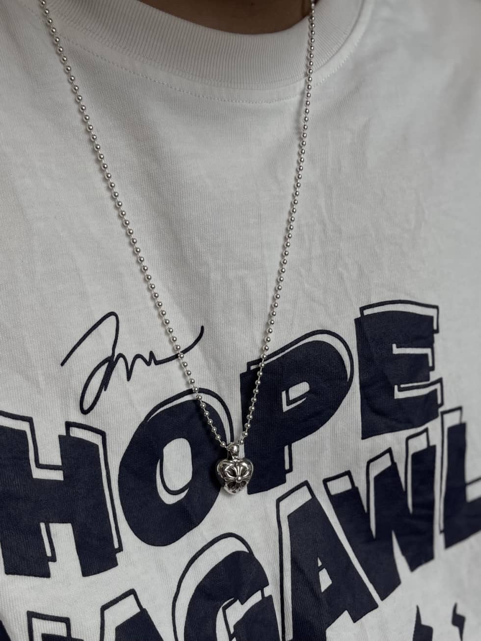 Fake Ch*0me He**ts Logo Necklace