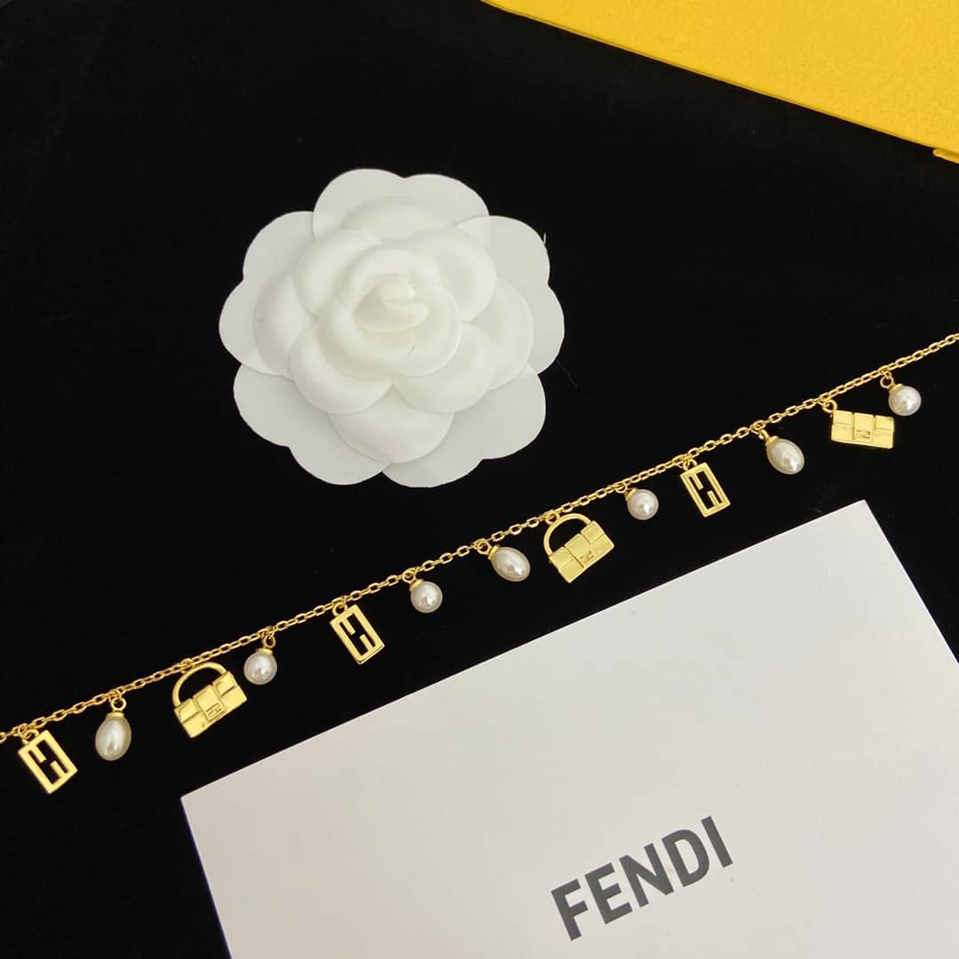 Knockoff F**di Logo Necklace