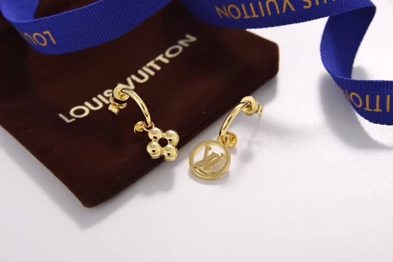 LV Hoop Earrings Dupe Logo