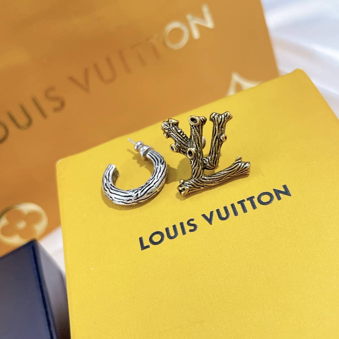LV Hoop Earrings Dupe Logo