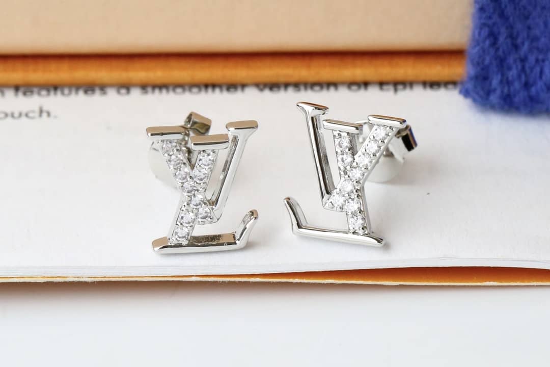 LV Hoop Earrings Dupe Logo